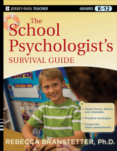 [Jossey-Bass Teacher Survival Guide] Rebecca Branstetter - The School Psychologist's Survival Guide (2012, Jossey-Bass) - libgen.lc