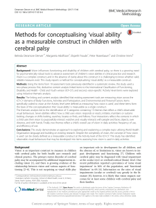 Methods for conceptualising visual ability as a 