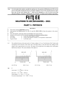 Jee Advanced 2021 paper 1 solutions