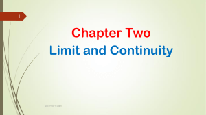 Chapter 2 Limit and continuity