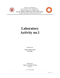 Laboratory Activity 1 - Universal Logic Gates