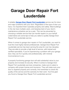 Garage Door Repair Fort Lauderdale
