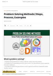 Problem Solving Methods   Steps, Process, Examples