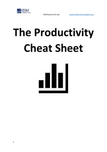 Productivity Cheat Sheet