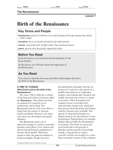 birth of renaissance