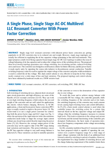 A Single Phase Single Stage AC-DC Multilevel LLC Resonant Converter With Power Factor Correction (1)