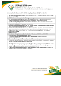 Checklist CSO Accreditation Application documents