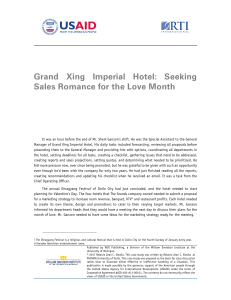 Grand Xing Imperial Hotel Case Study: Sales Romance