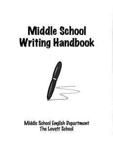 Middle School Writing Handbook