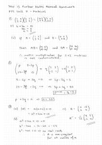 Matrices WRITTEN SOLUTIONS