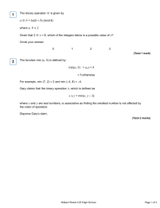 Binary Operations