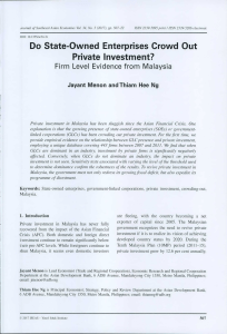 Do State-Owned Enterprises Crowd Out Private Investment Firm Level Evidence from Malaysia