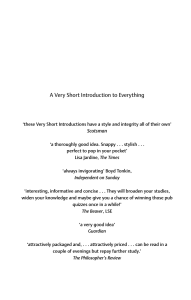 A Very Short Introduction to Everything (Oxford University Press)