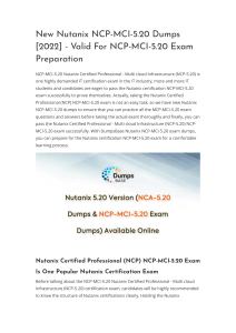 New Nutanix NCP-MCI-5.20 Dumps [2022]