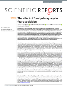 The effect of foreign language in fear acquisition