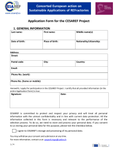 CESAREF PhD Application Form