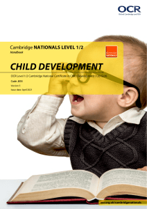 OCR Level 1 2 Cambridge National in Child Development Spec