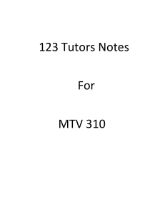 123 Tutors Notes For MTV 310