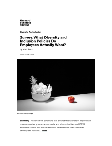 Survey  What Diversity and Inclusion Policies Do Employees Actually Want 