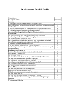 Health and Safety Environment Checklist
