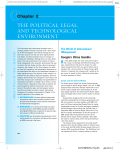 4. Chapter 2 - HE POLITICAL-LEGAL-AND TECHNOLOGICAL ENVIRONMENT