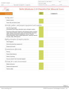 Wound Care Skills Checklist 2020 