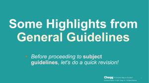 Subject Guidelines