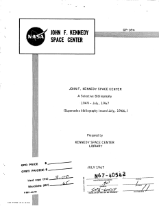 KSC 1949 to 1967 Bibliography