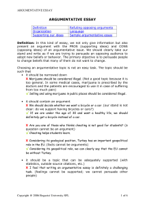 Argumentative Essay Guide