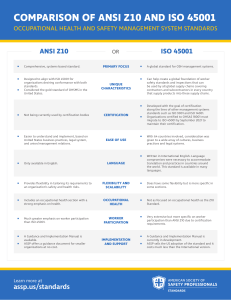 Ansi Z10 - ISO 45001 Comparison Chart Nov 2020