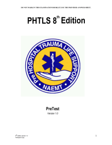 PHTLS 8 th Edition PreTest
