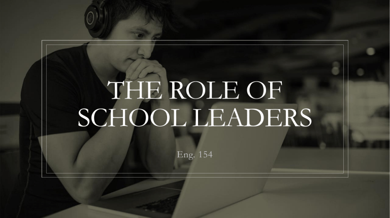 The role of school leaders