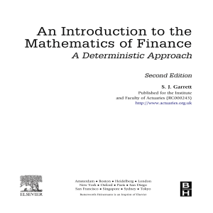 An Introduction to the Mathematics of Finance