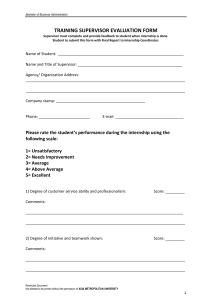 evaluation form by supervisor