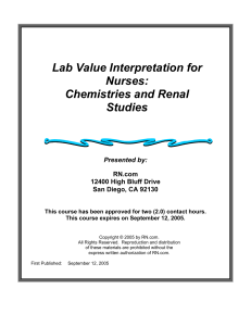 Lab Value Interpretation for Nurses: Chemistries & Renal