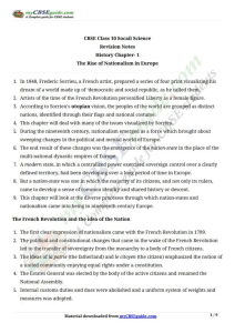 Rise of Nationalism in Europe: CBSE Class 10 History Notes