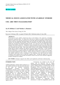 MEDICAL ISSUES ASSOCIATED WITH ANABOLIC STEROID USE: ARE THEY EXAGGERATED?