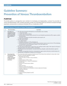 Guideline Summary Prevention of DVT