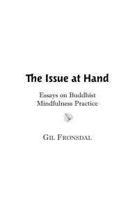 Issue At Hand 4th Ed Gil Fronsdal