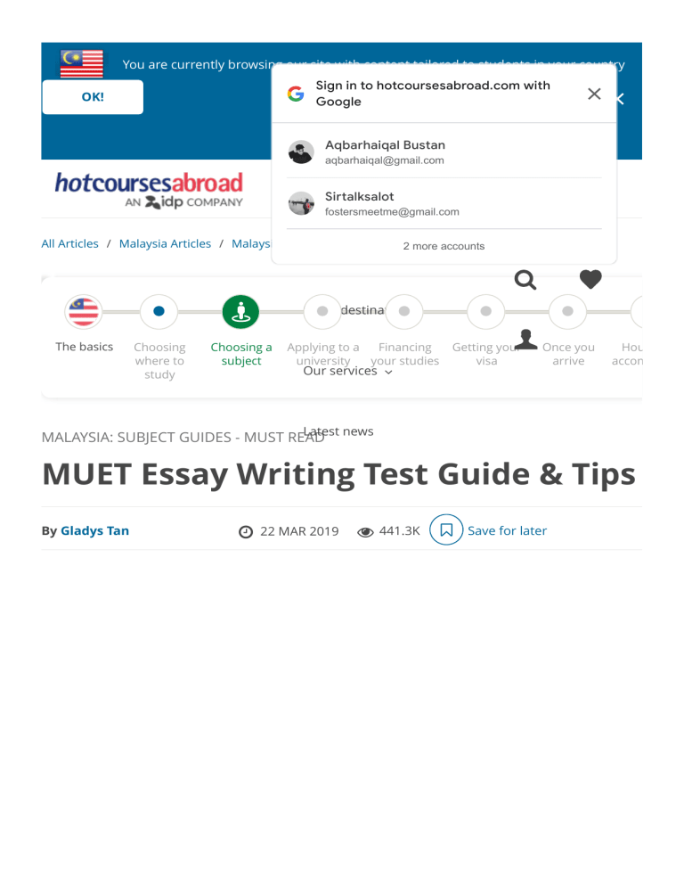 tips writing essay muet