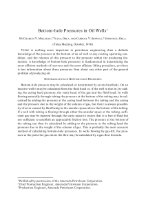 BOTTOM HOLE PRESSURE IN OIL WELL