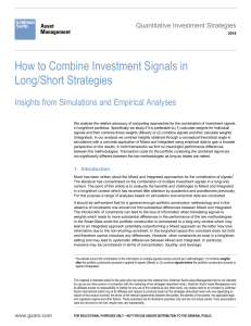 Combining Investment Signals: Long/Short Strategies