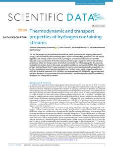 Thermodynamic and transport properties of hydrogen containing streams Стаття 2020