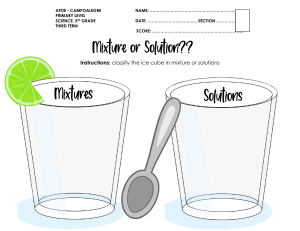 MIXTURES AND SOLUTIONS WORKSHEET