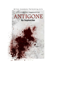 Antigone Playbill: Milton Academy Performing Arts