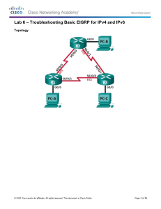 Lab 6 - Troubleshooting Basic EIGRP for IPv4 and IPv6