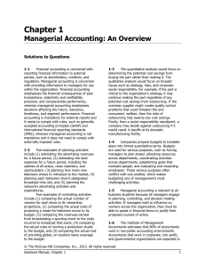 Chapter 1 managerial accounting by Garrison edition.15