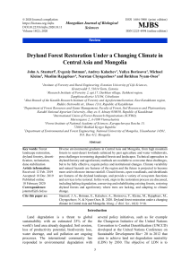 Dryland Forest Restoration in Central Asia & Mongolia