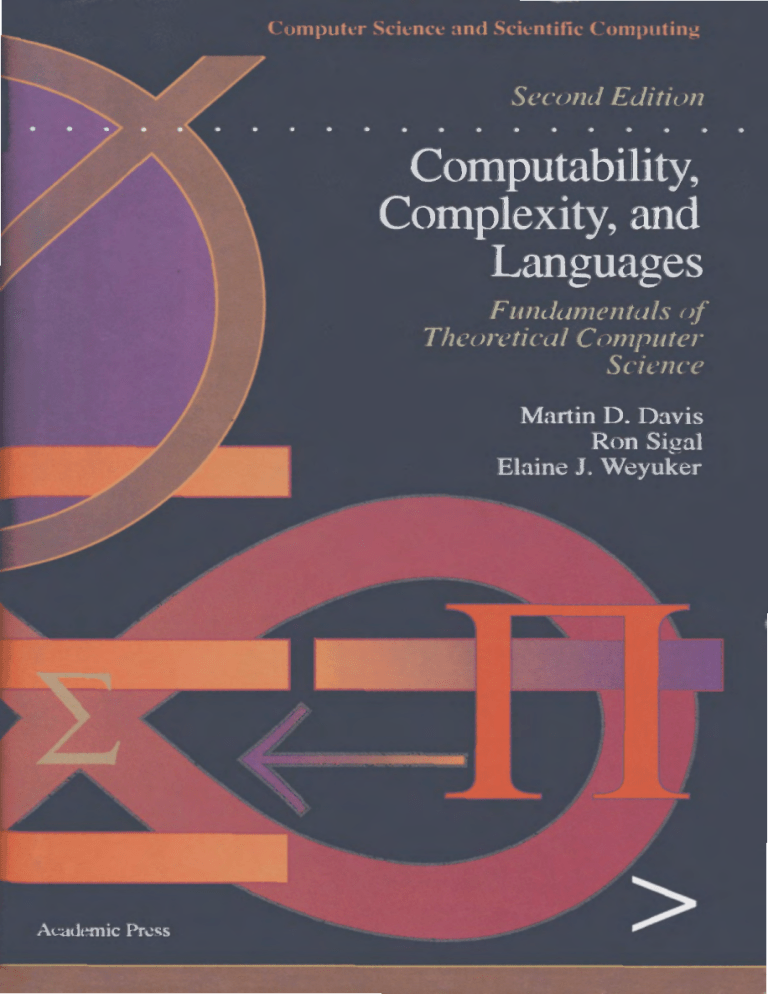 computability complexity and languages fundamentals of theoretical computer science pdf