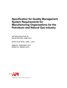 API Q1 Quality Management System Specification